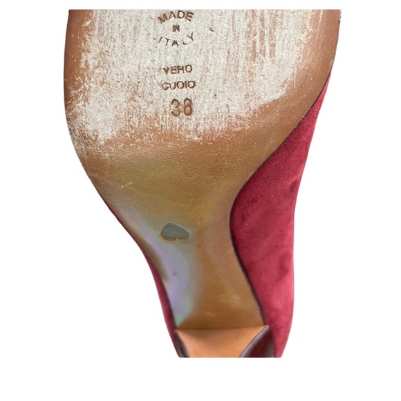 Reduced MOSCHINO Cheap and Chic vintage burgundy suede heels, size 8 - Picture 14 of 16